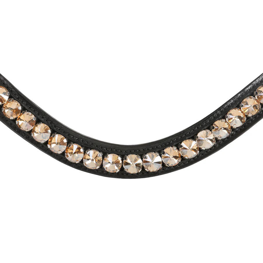 Lumiere Equestrian Athens Crystal Browband - Brown Leather