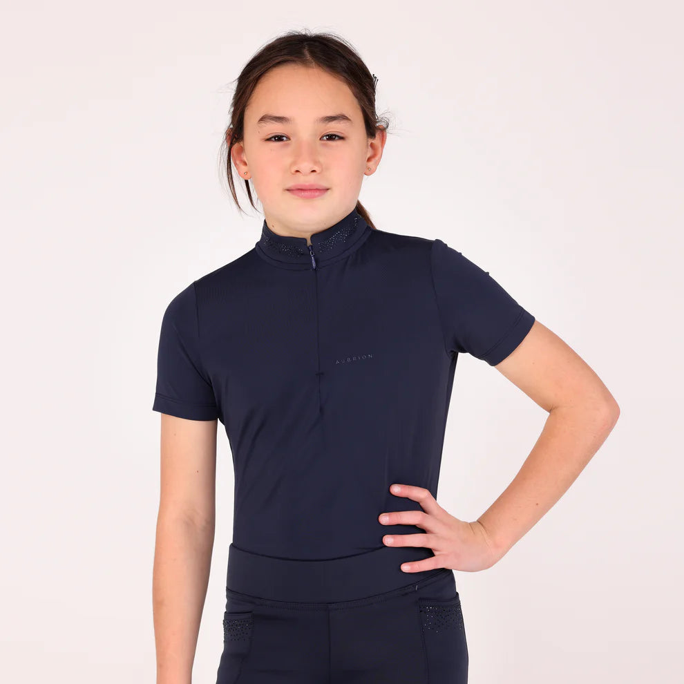 Aubrion Optima GX Show Shirt - Young Rider - Navy