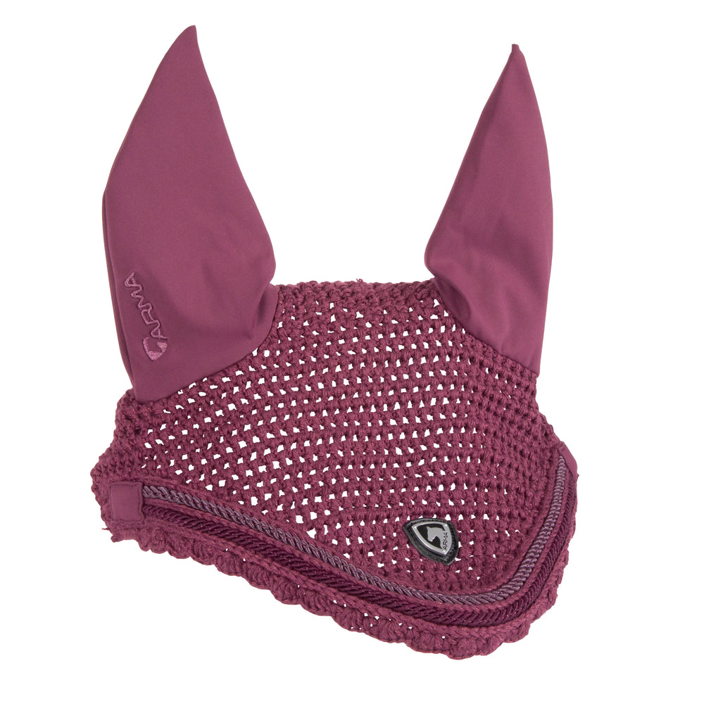 Shires Arma Classic Fly Hood / Ear Bonnet Black Cherry