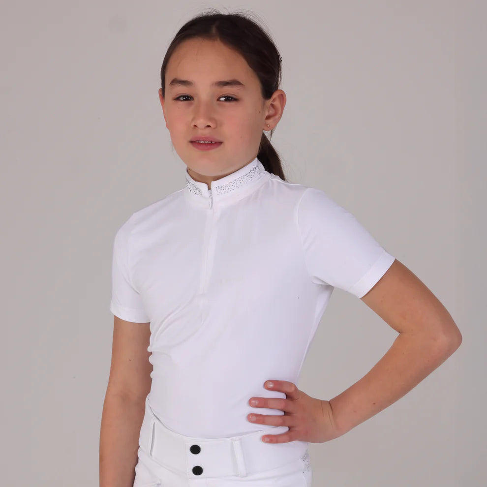 Aubrion Optima GX Show Shirt - Young Rider - White