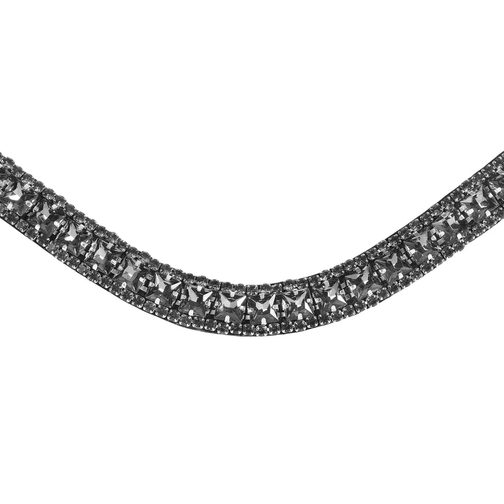 Lumiere Equestrian Storm Crystal Browband - Black Leather