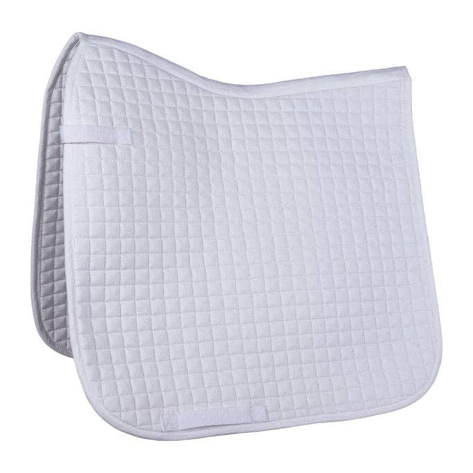 White quilted saddle pad on a white background